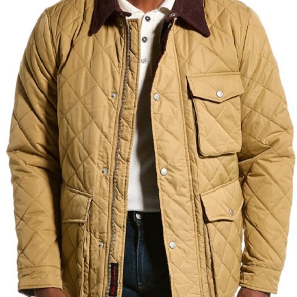 NEW ROBERT GRAHAM Diamond Quilted Utility Jacket With Corduroy Collar 864mn - Picture 9 of 10